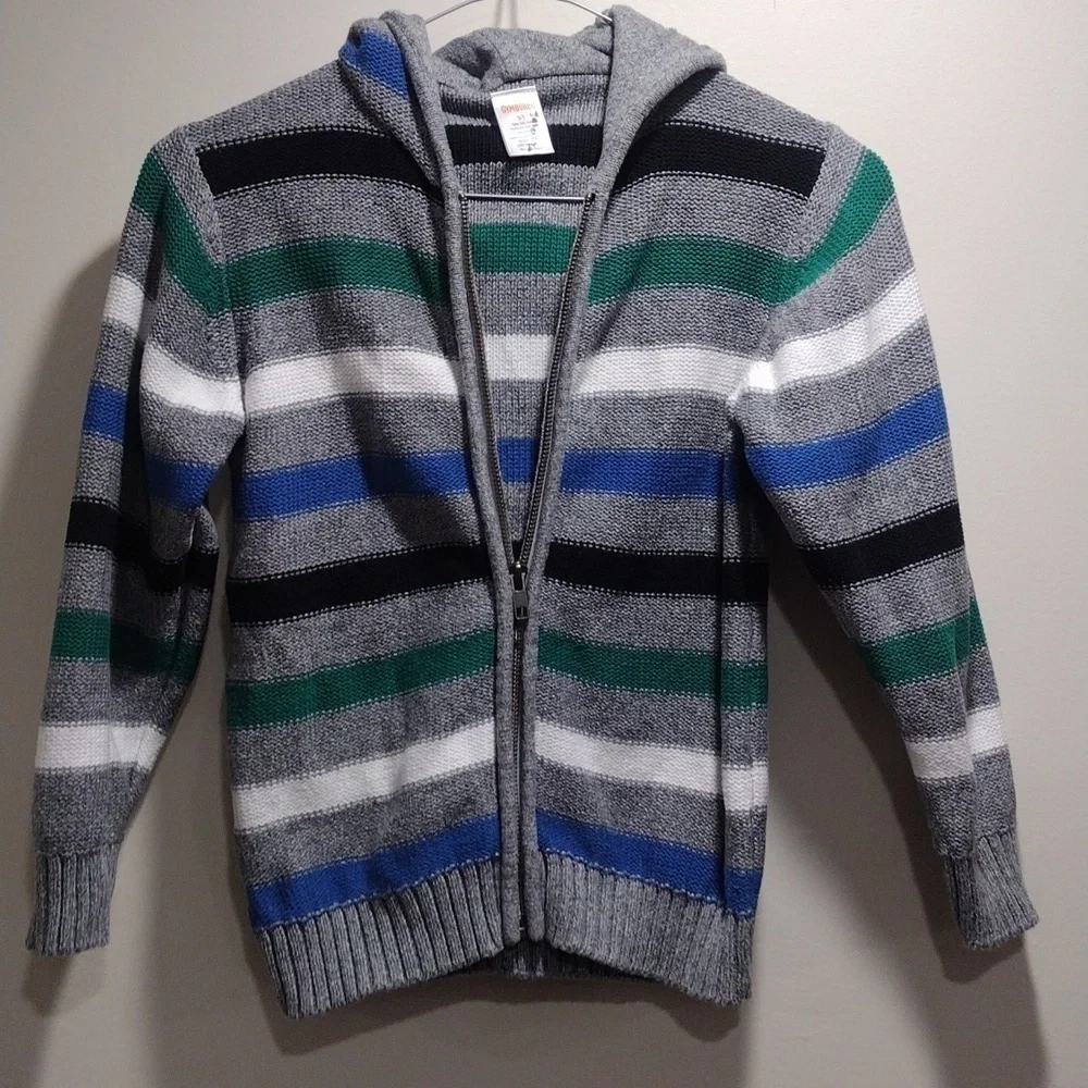 Gymboree Boys Black, Grey, Green, Blue, White Zip up Hoodie Long Sleeves Size 5T